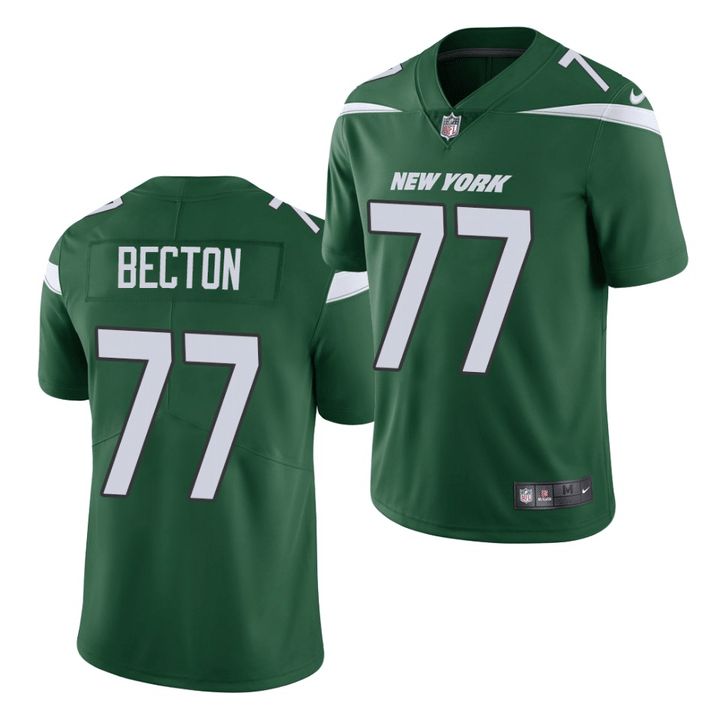 Men New York Jets #77 Mekhi Becton Nike Green Vapor Limited NFL Jersey